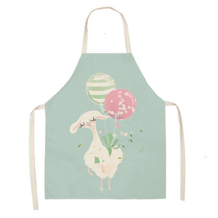 Title 26, Alpaca Cartoon Cotton Linen Apron Sleeveless An...