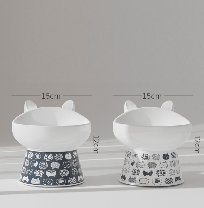 معدات للحيوانات الأليفة: وعاء مزدوج عالي القدم ضد الانقلاب