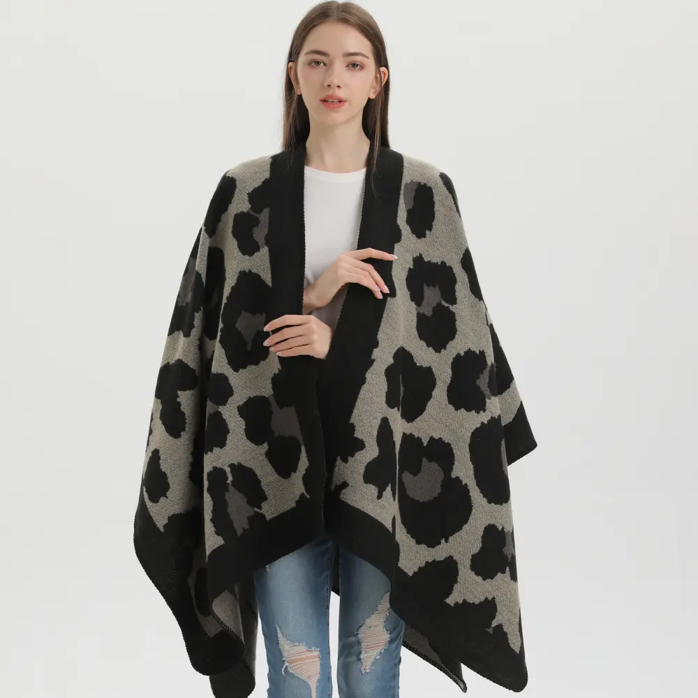 Women's Double-Sided Solid Split Shawl