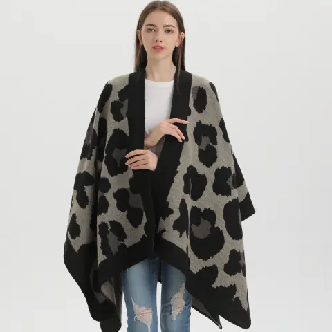 Women's Double-Sided Solid Split Shawl