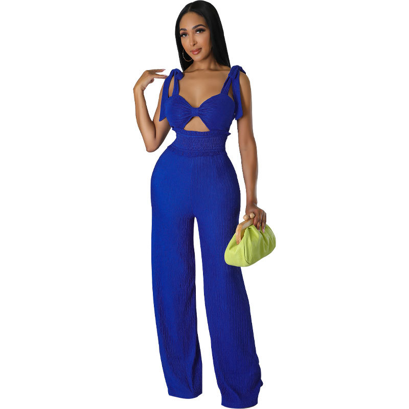 Title 4, Dames zomer nieuwe mouwloze jumpsuit