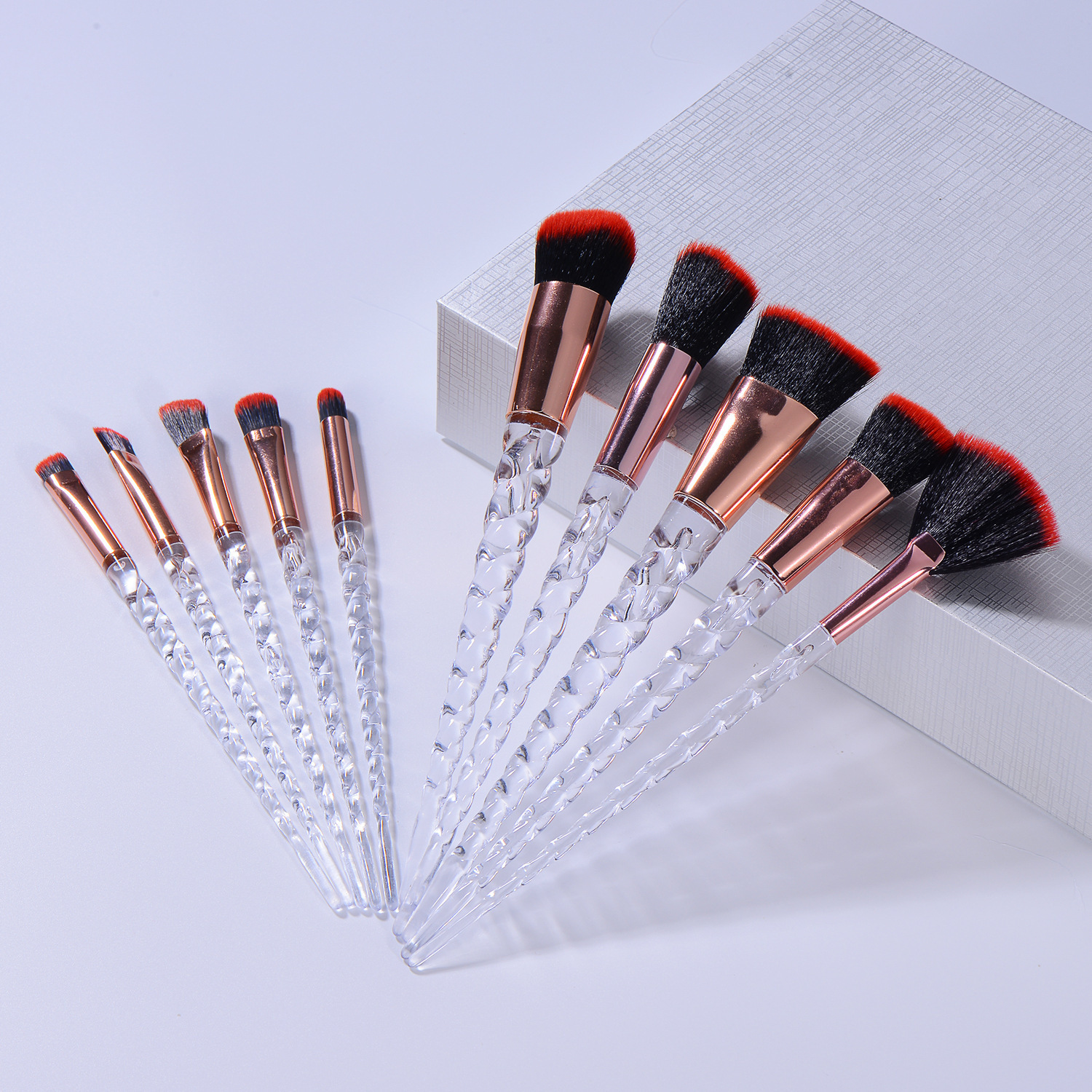 Nylon Plastic White Spiral Makeup Brush Black - Shop at LoveMi