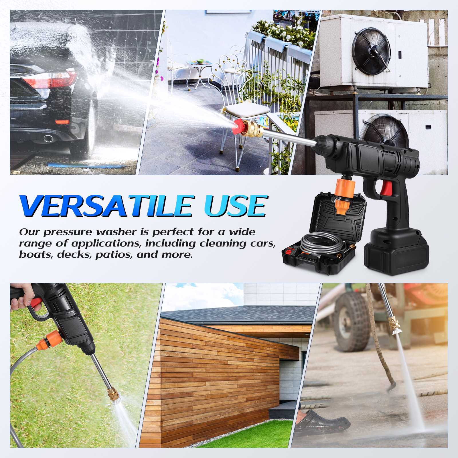2 Battery Cordless Car High Pressure Washer Jet Water Wash Cleaner Gun Portable — image 9