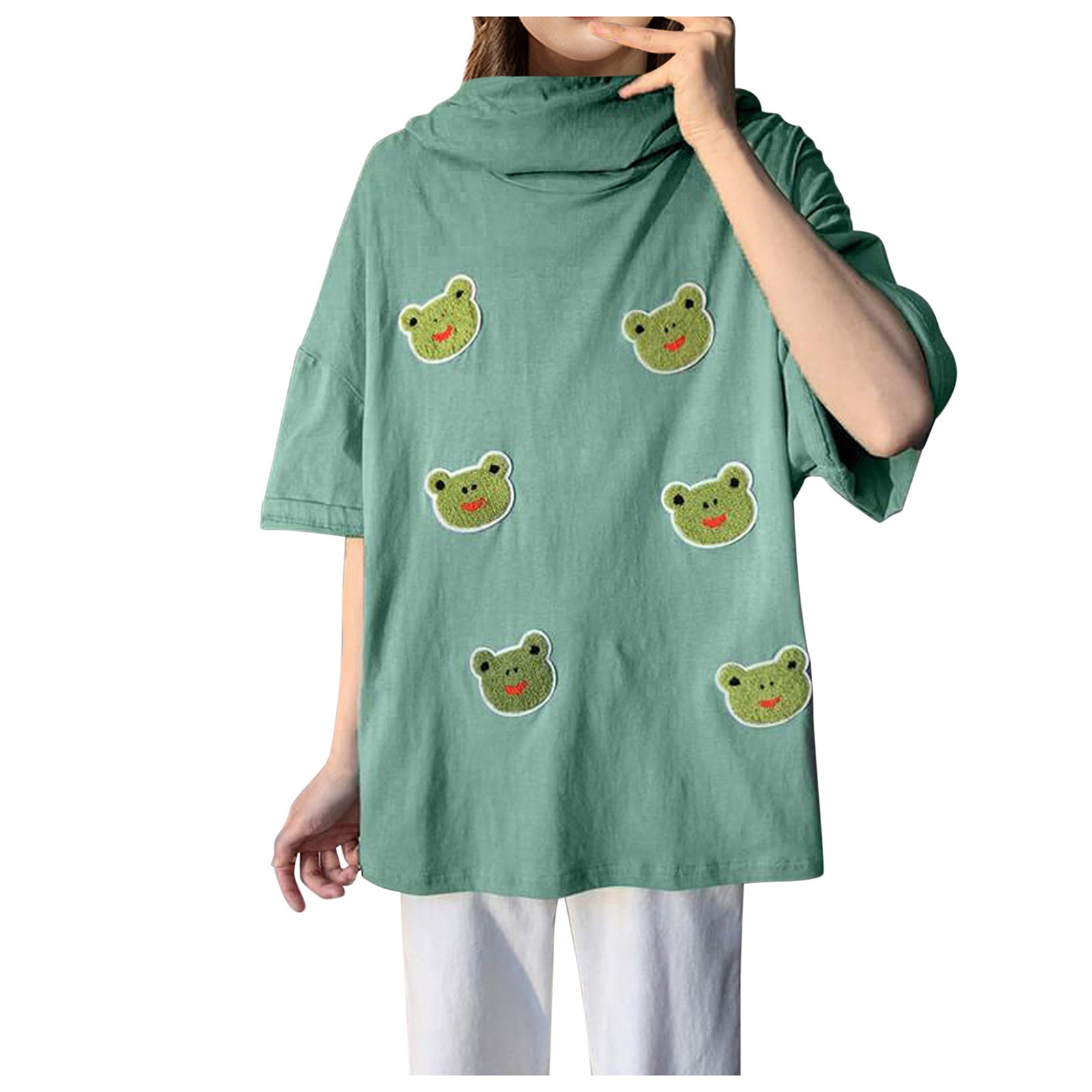 Pure Color Hedging Temperament Commuter Printed Sweater Women