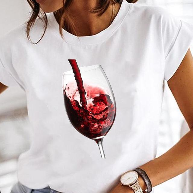 Title 1, Ladies Casual Bottoming Shirts with Wine Glass ...