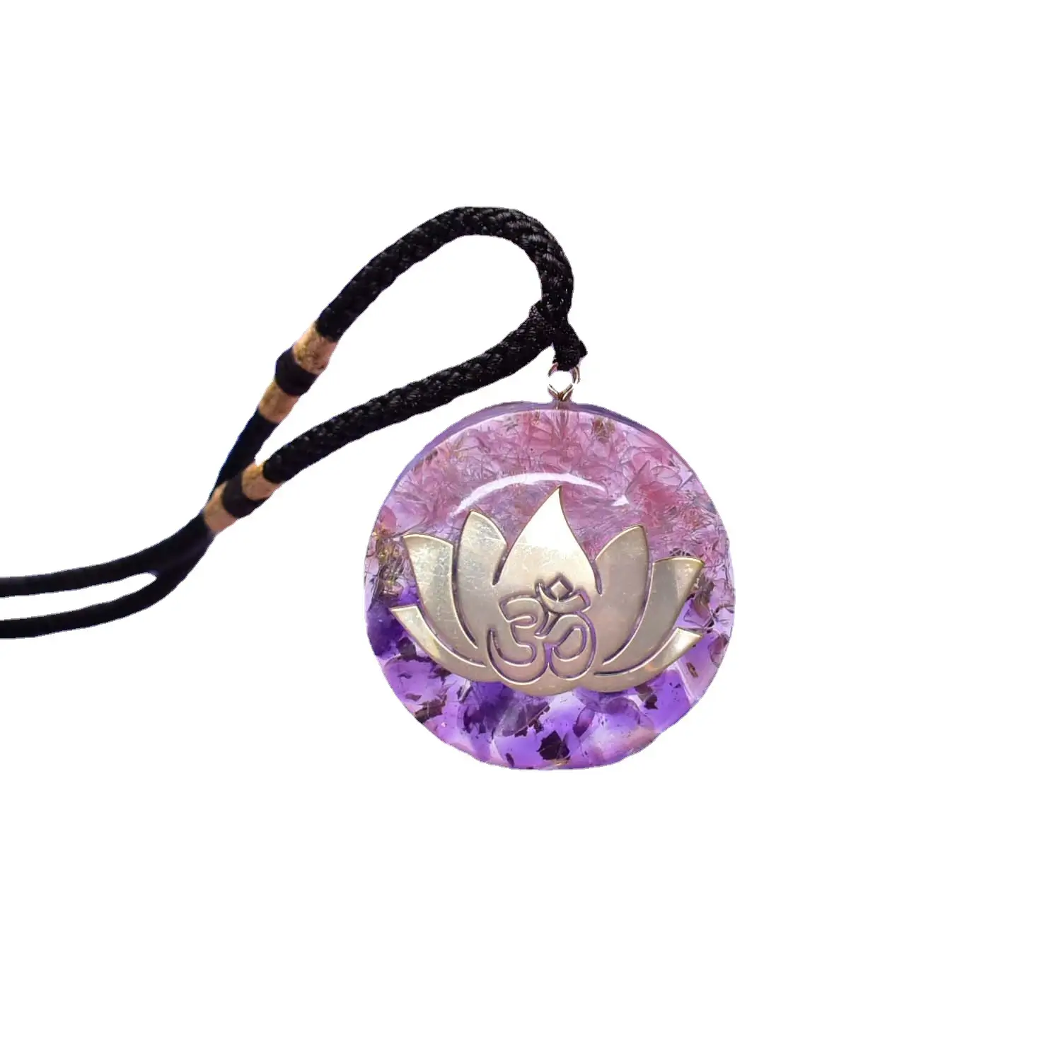 Crystal Gravel Epoxy Resin Pendant Necklace