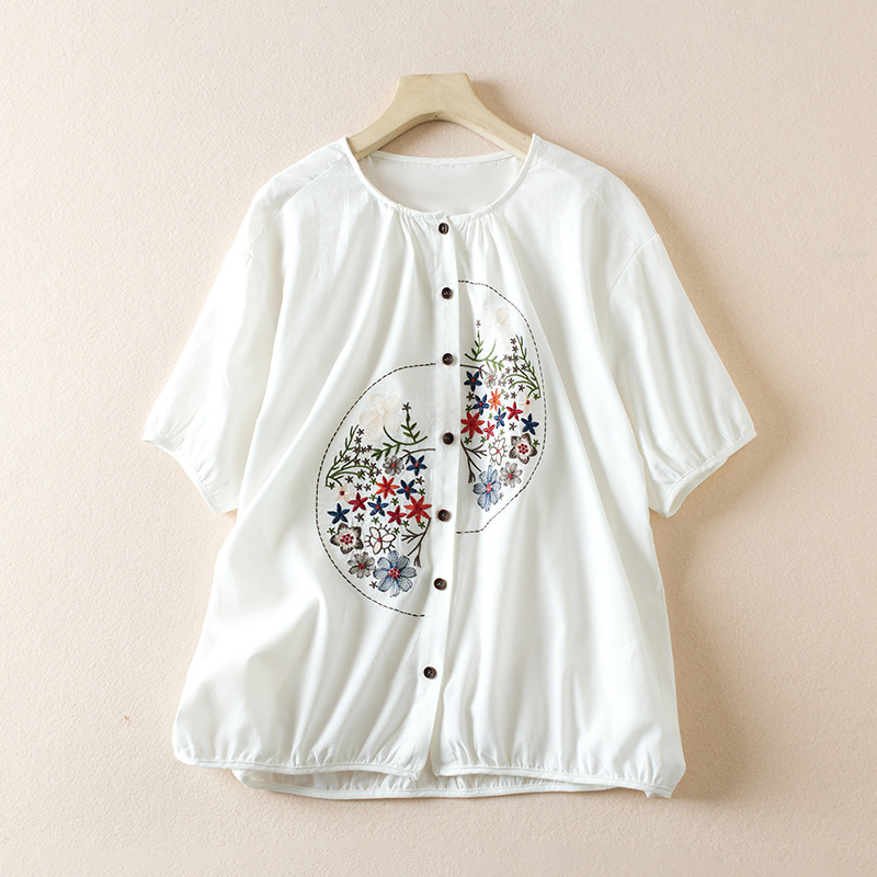 Title 2, Womens Fashion Casual Retro Embroidery Design ...