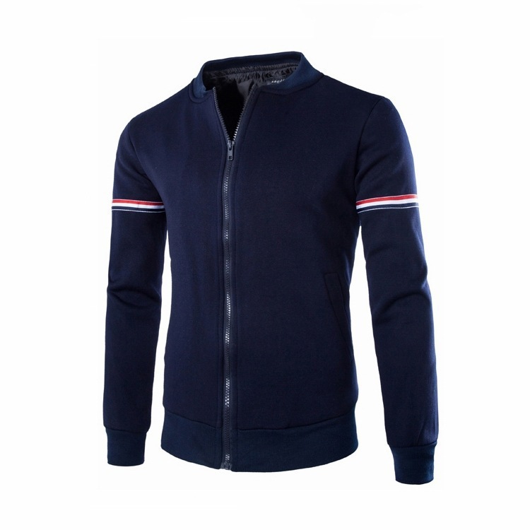 Men's Casual Jacket Webbing Decorated Stand-collar Sweater