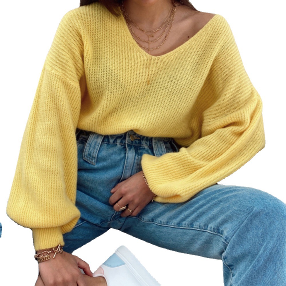 Women's Top Amazon Solid Color Lantern Sleeves