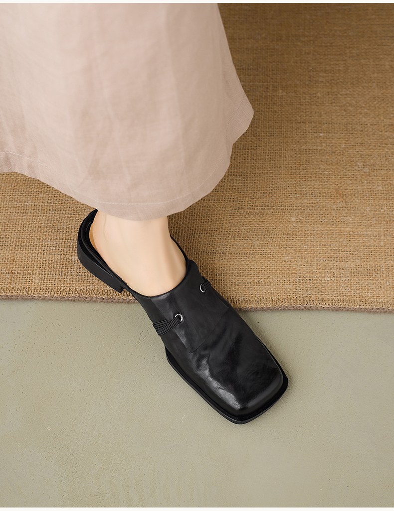 Women's Square Toe Slides Worn - Sarah Express
