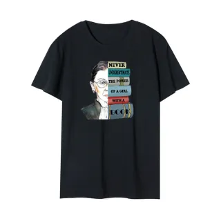 Women's Creative Printed Cotton Short-sleeved T-shirt - Black