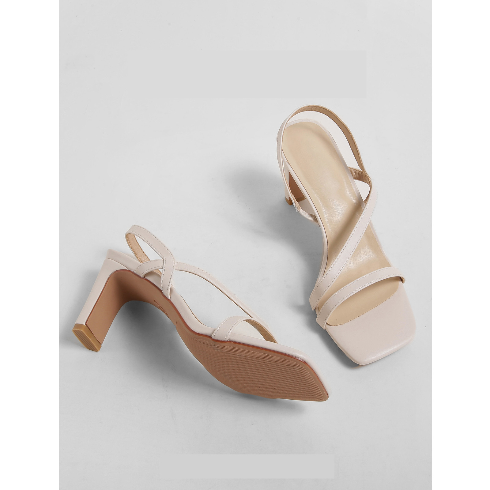 Solid Color Fashion Trend Mid Heeled High Heels