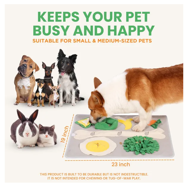 Snuffle Mat For Dogs Large Breed 19x23 Inch Keeps Pets Busy Indoors Comfortable
