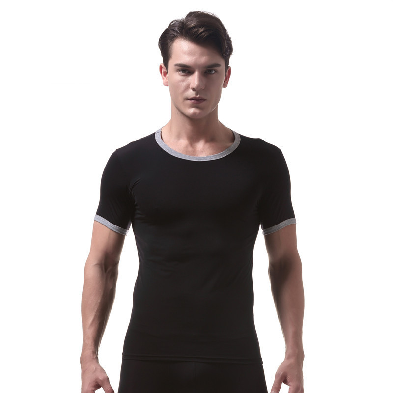 Men's Ice Silk Thin Short Sleeve T-Shirt Shaper Top