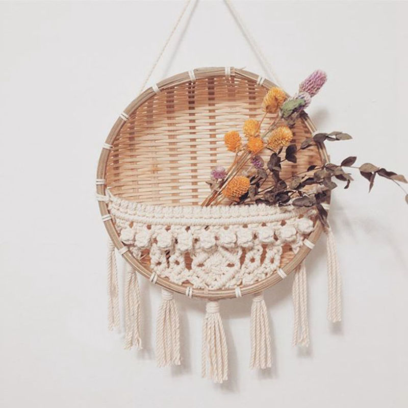 Round Macrame Shelf Wall Hanging