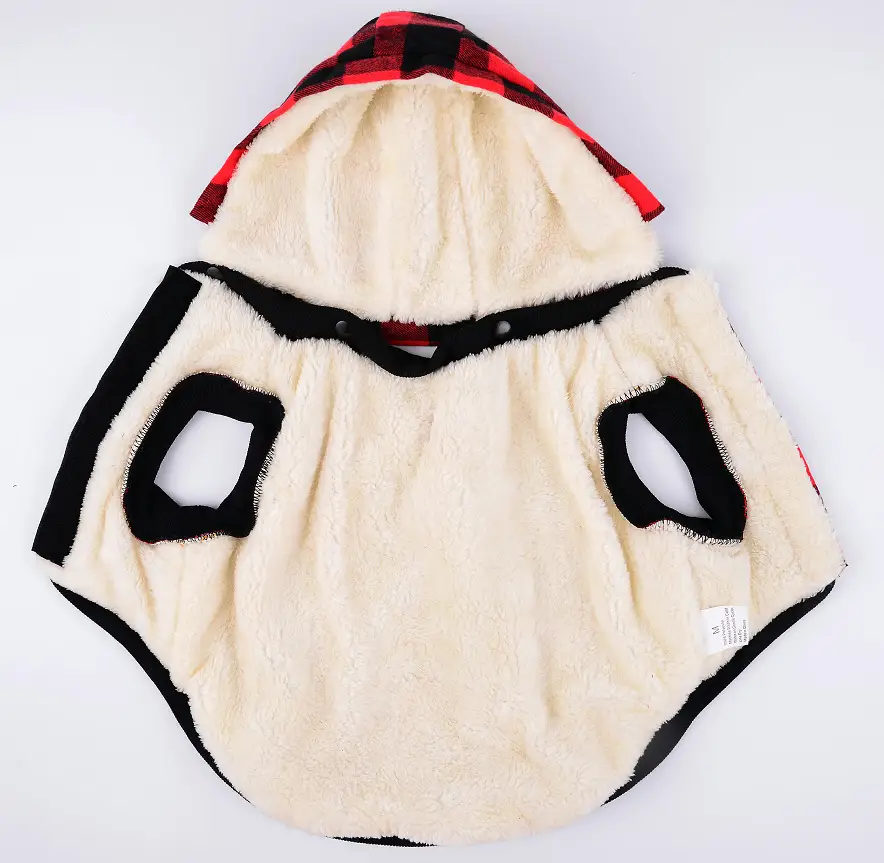 Hooded Plaid Removable Hat Pet Clothes