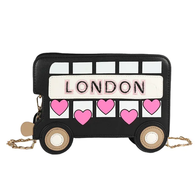 Women's Fashion Personalized Embroidered Love Letters Small Car Shape Crossbody Bag Black - Shop at LoveMi