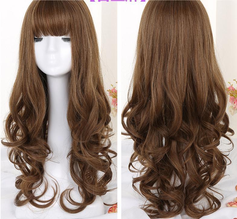 Long Curly Hair Wig Sheath Bitter Flax - Shop at LoveMi