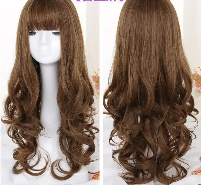 Long Curly Hair Wig Sheath Bitter Flax - Shop at LoveMi