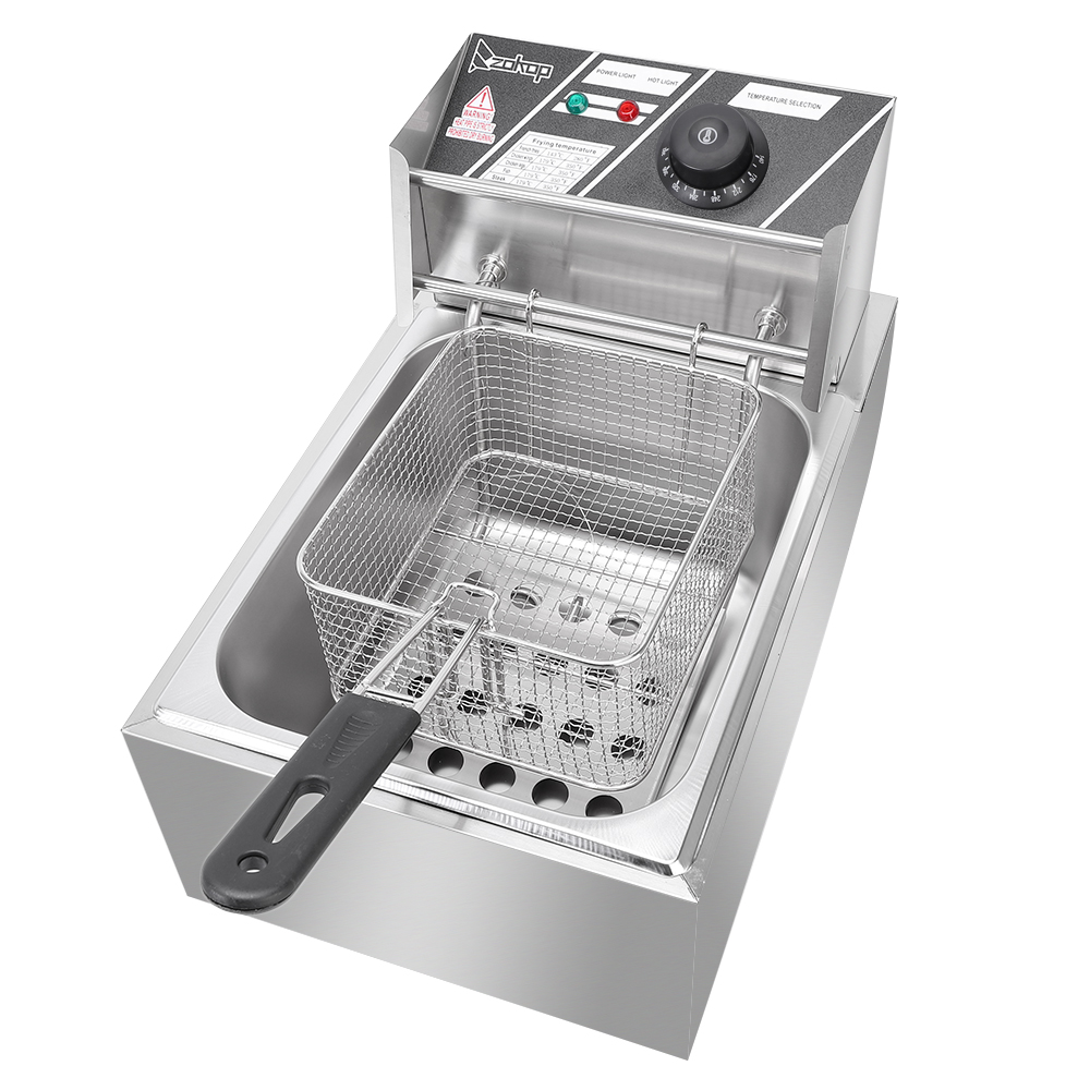 Electric Fryer Silver Stainless Steel Single Cylinder - Image 6
