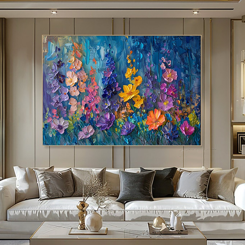 Handmade Oil Painting Canvas Wall Art Decoration 3D Thick Oil Flowers Modern Abstract Texture For Home Decor Rolled Frameless Unstretched Painting