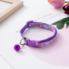 Pepet Bei Bei Double Footprints Stick Cloth Pet Cat Dog Item Bell Collar - Purple - View 1