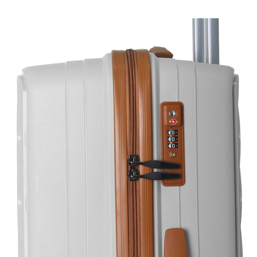 3-Piece Luggage Set Travel Lightweight Suitcases With Rolling Wheels, TSA Lock & Moulded Corner, Carry On Luggages For Business, Trip, 20-24-28, White - Image 5