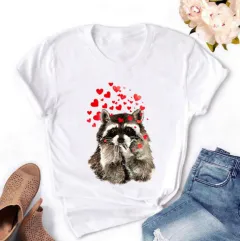 Casual Women's Dog Love Print Short Sleeve T-shirt - 2Style - View 1
