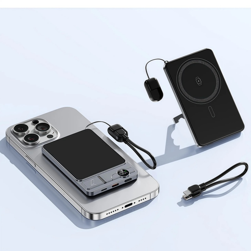 5000mAh Magnetic Wireless Power 20W Fast Charger Bank For Smartphones 3