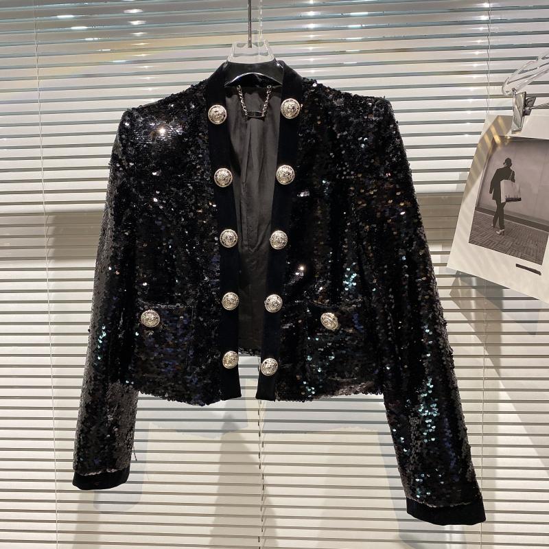 Women's Heavy Industry Sequined Double-breasted Suit Jacket