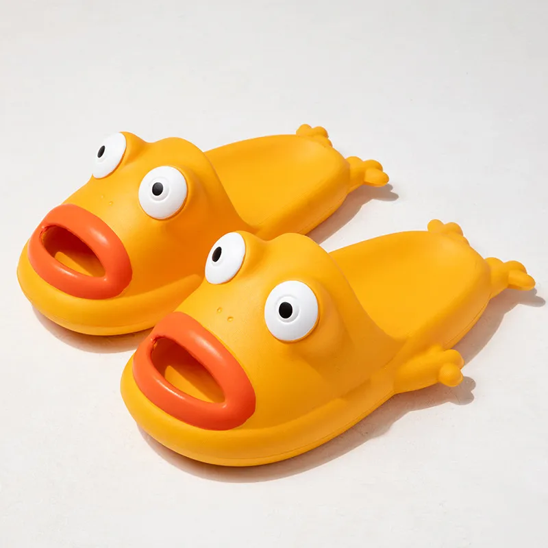 Cute Frog Slippers EVA Soft Home Shoes Bathroom Slippers Summer - Yellow