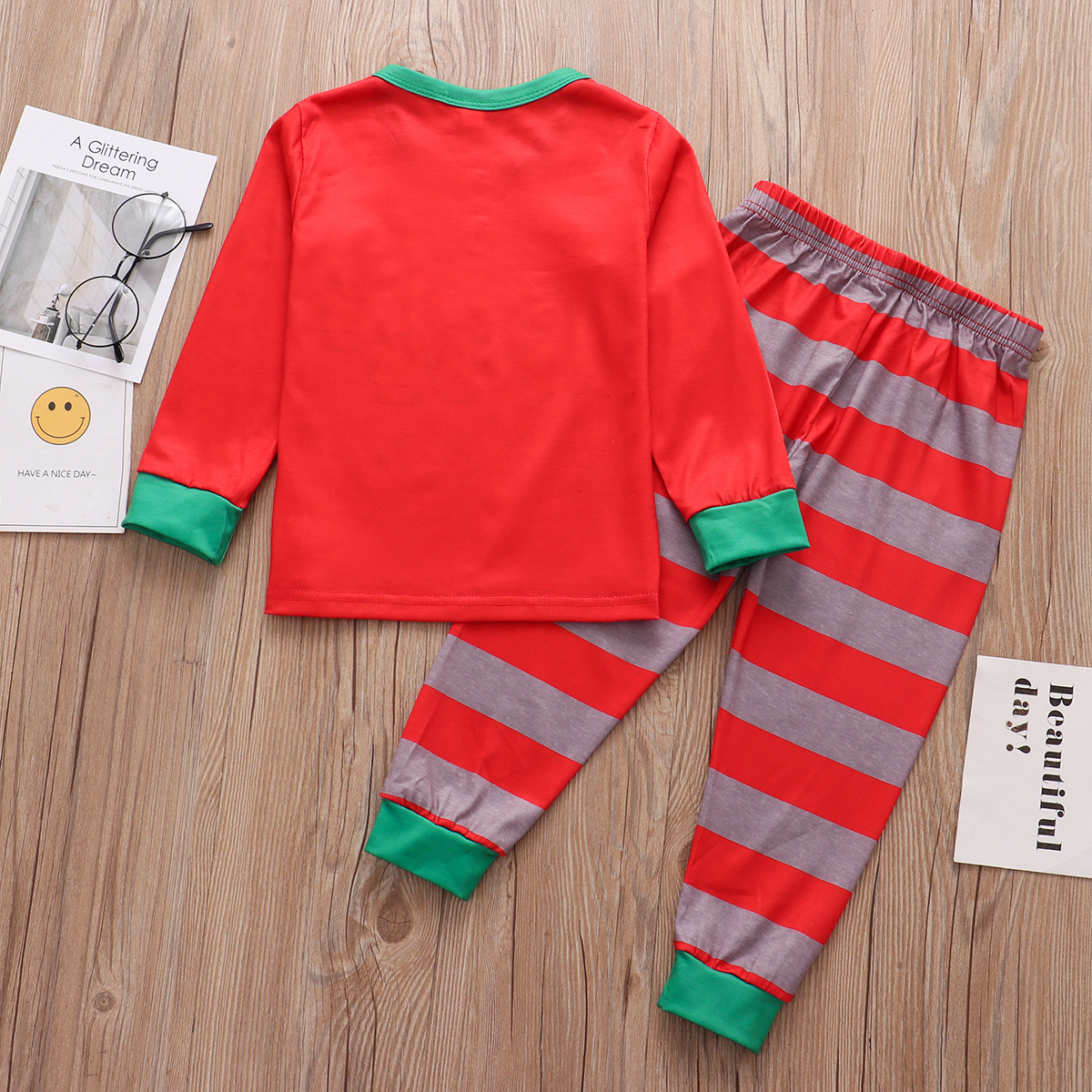 Title 4, Cartoon Christmas Print Suit Parent-child Home ...