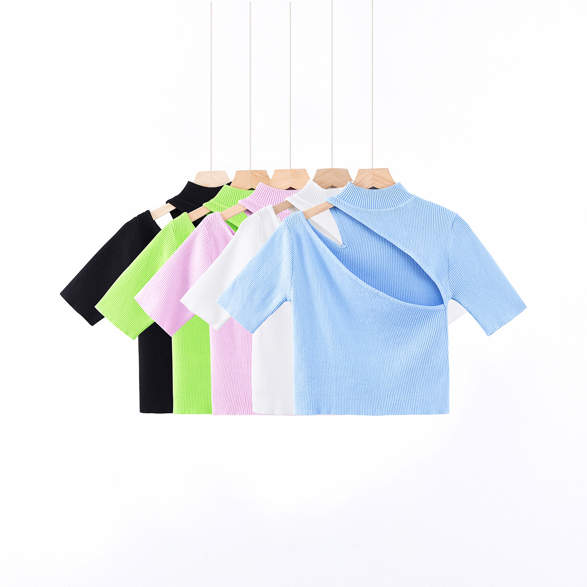 Title 6, Short-sleeved Knit T-shirt With Front Side Opening