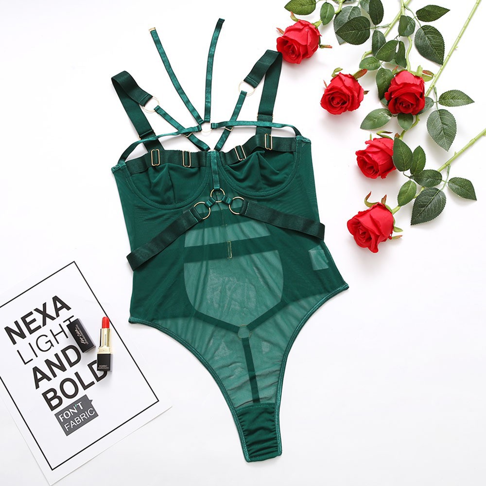 Three point Lace Black Women's One piece Underwear Green - Shop at LoveMi