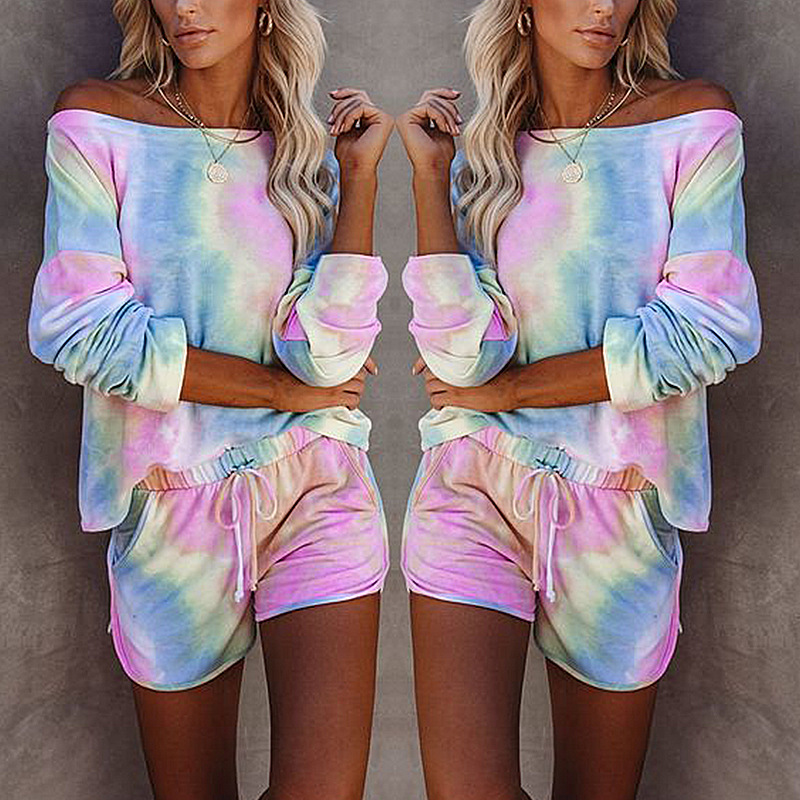 Printed Long-Sleeved Casual Home Service Suit