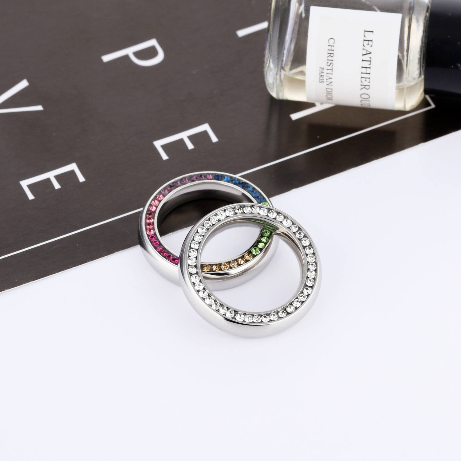 Simple Fashion Jewelry EBay Hao Stone Colored Diamond Ring