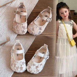2026 Spring Summer New Girls Mesh Sandals, Kids Breathable Princess Shoes, Casual Loafers Leather Flat Shoes For Little Girls
