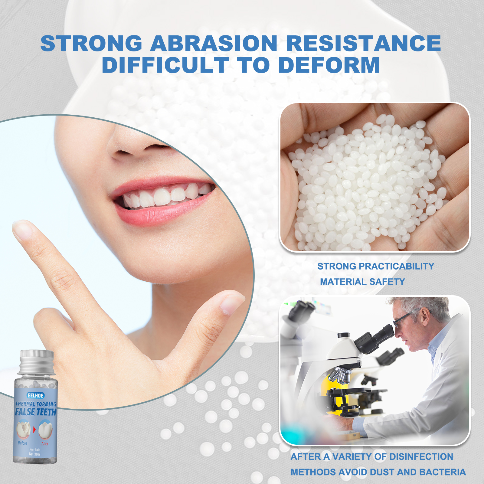 EELHOE Moldable Dental Putty 30ml Box Movie Makeup Dentures, Temporary Tooth Filling Putty For Fixing Cavities And Gaps