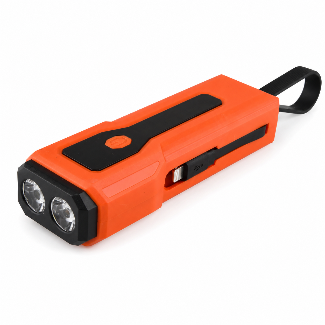 Rechargeable Z828 Orange Portable Bicycle Flashlight Power Bank Outdoor Emergency Light LED Torch