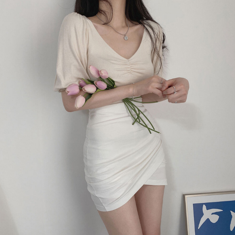 Tight Sexy Irregular Pleated One-step Skirt