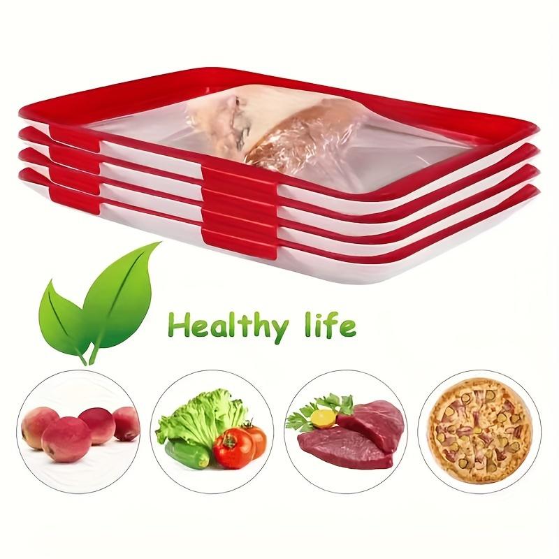 Disposable Red Plastic Food Tray Thickened Rectangular Serving Tray Waterproof And Oil-Resistant Suitable For Fruit, Vegetables, Meat, Supermarket Pac