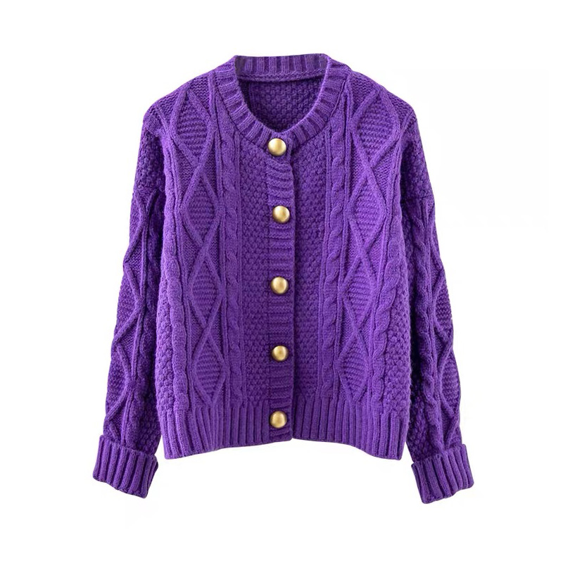Gentle Wind Thick Thread Twist Knitting Cardigan Women