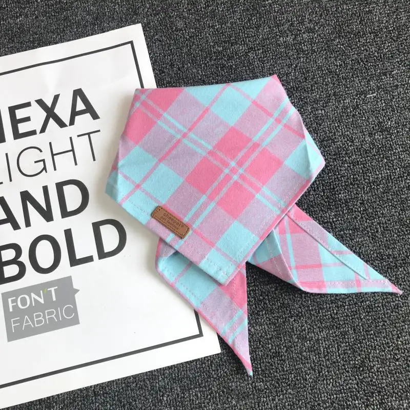 Teddy French Bucket Cotton Plaid Saliva Towel