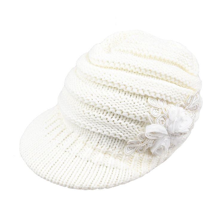 Women's Sequin Applique Ear Protection Wool Hat