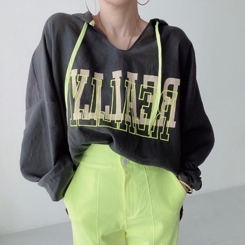 New All-match Hooded Printing Long-sleeved Sunscreen Loose Top Women
