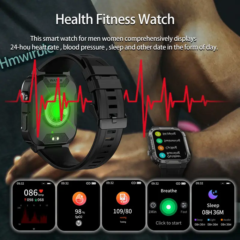 Full Touch Smart Watch Blood Pressure Oxygen