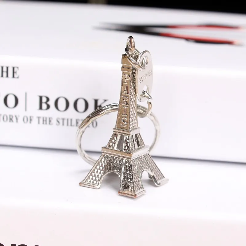 Vintage Paris Eiffel Tower Keychain - Silver