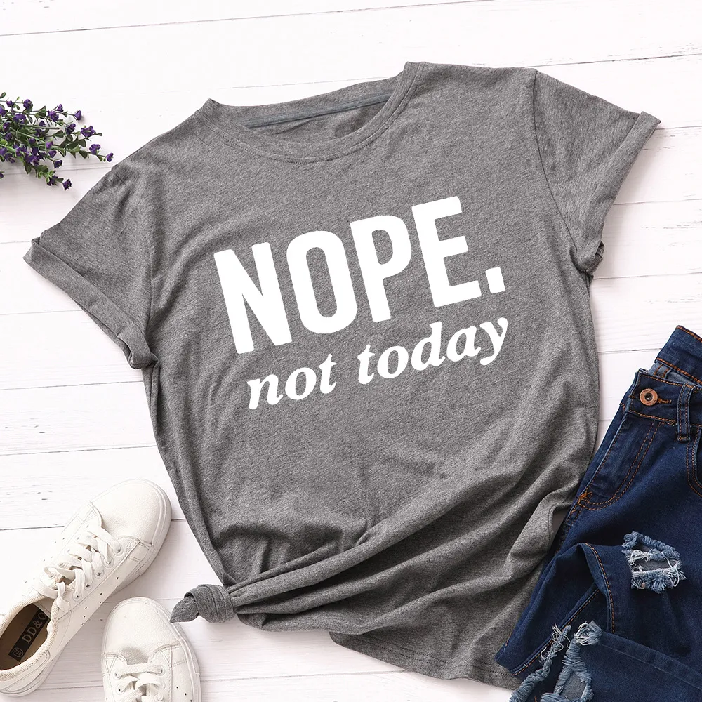 Women's Letter Loose Round Neck Short Sleeve T-Shirt - Dark Grey