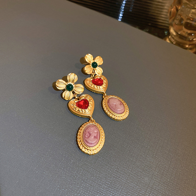 Silver Needle Vintage Luxury Earrings For Women French Retro Studs Elegant
