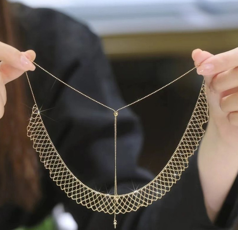 Double Bead Pendant Necklace Women's Fashion